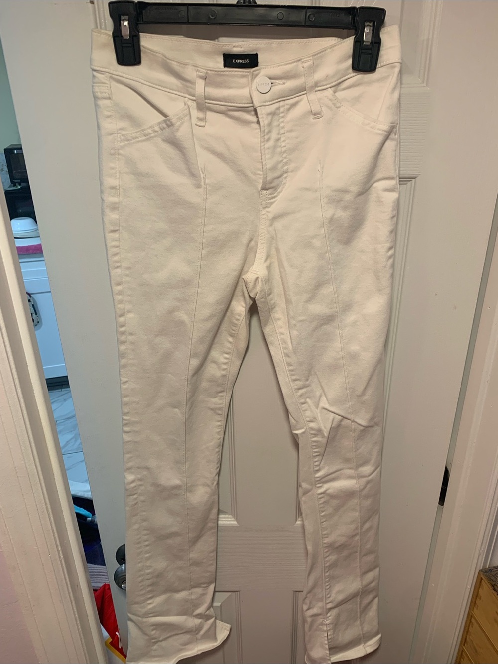 Express White Slim High-Rise Pants